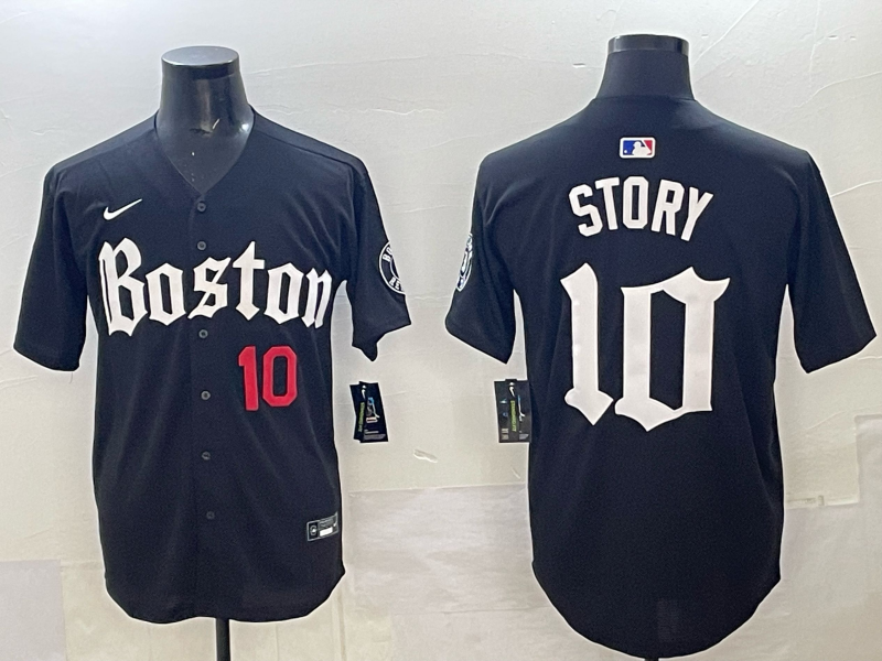 Men Boston Red Sox #10 Story black 2025 Nike MLB Jersey 0013->boston red sox->MLB Jersey